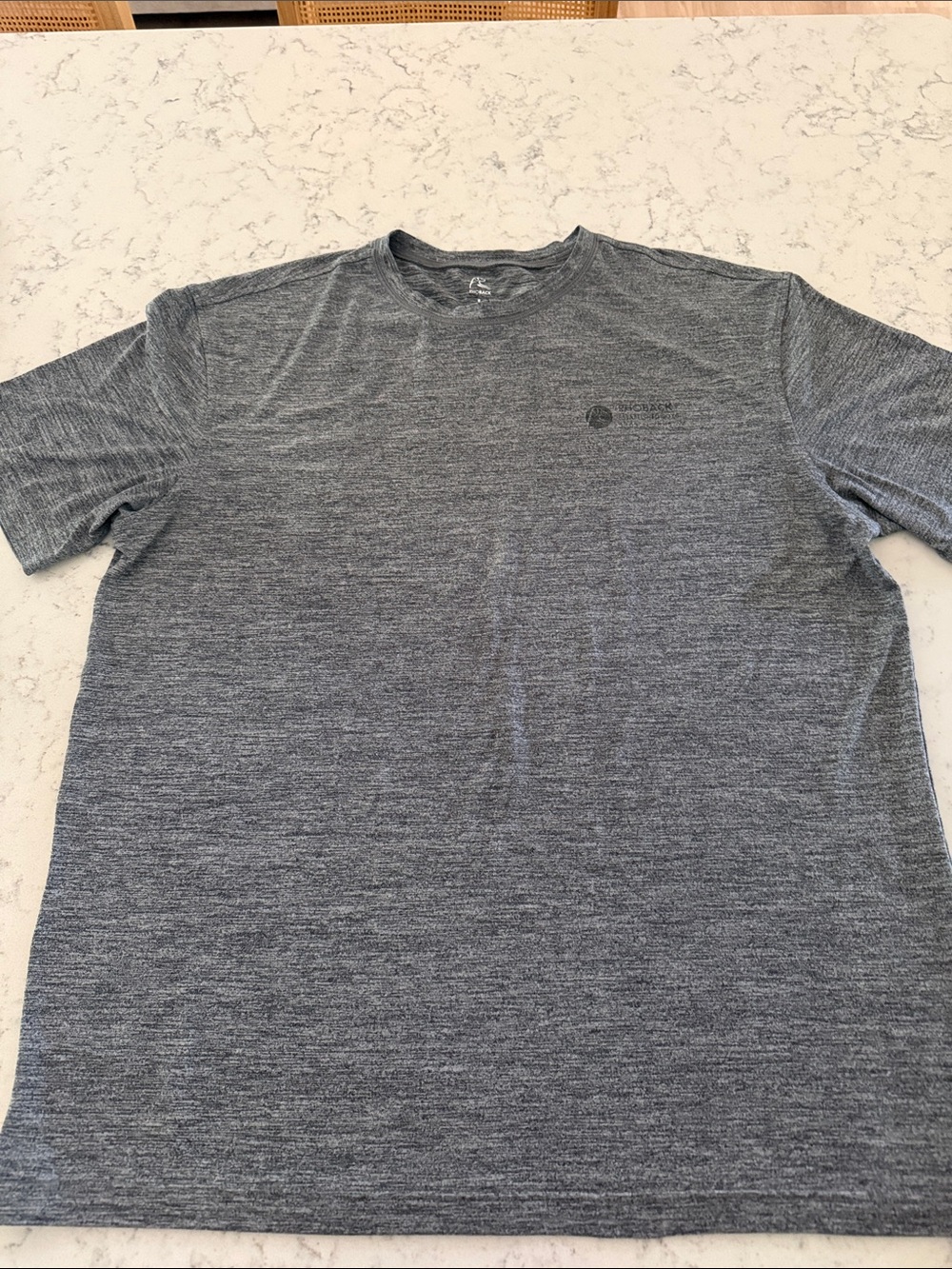 Rhoback Men's Gray Heather Performance Crew Tee L